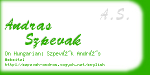andras szpevak business card